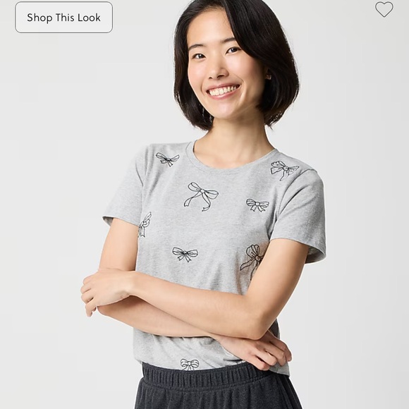 J Crew Bows graphic stitched bow tee new with tags NWT size 3x - Picture 2 of 4